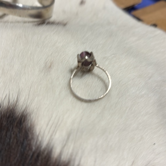 Gorgeous “purple” cat eye silver ring - Picture 4 of 4